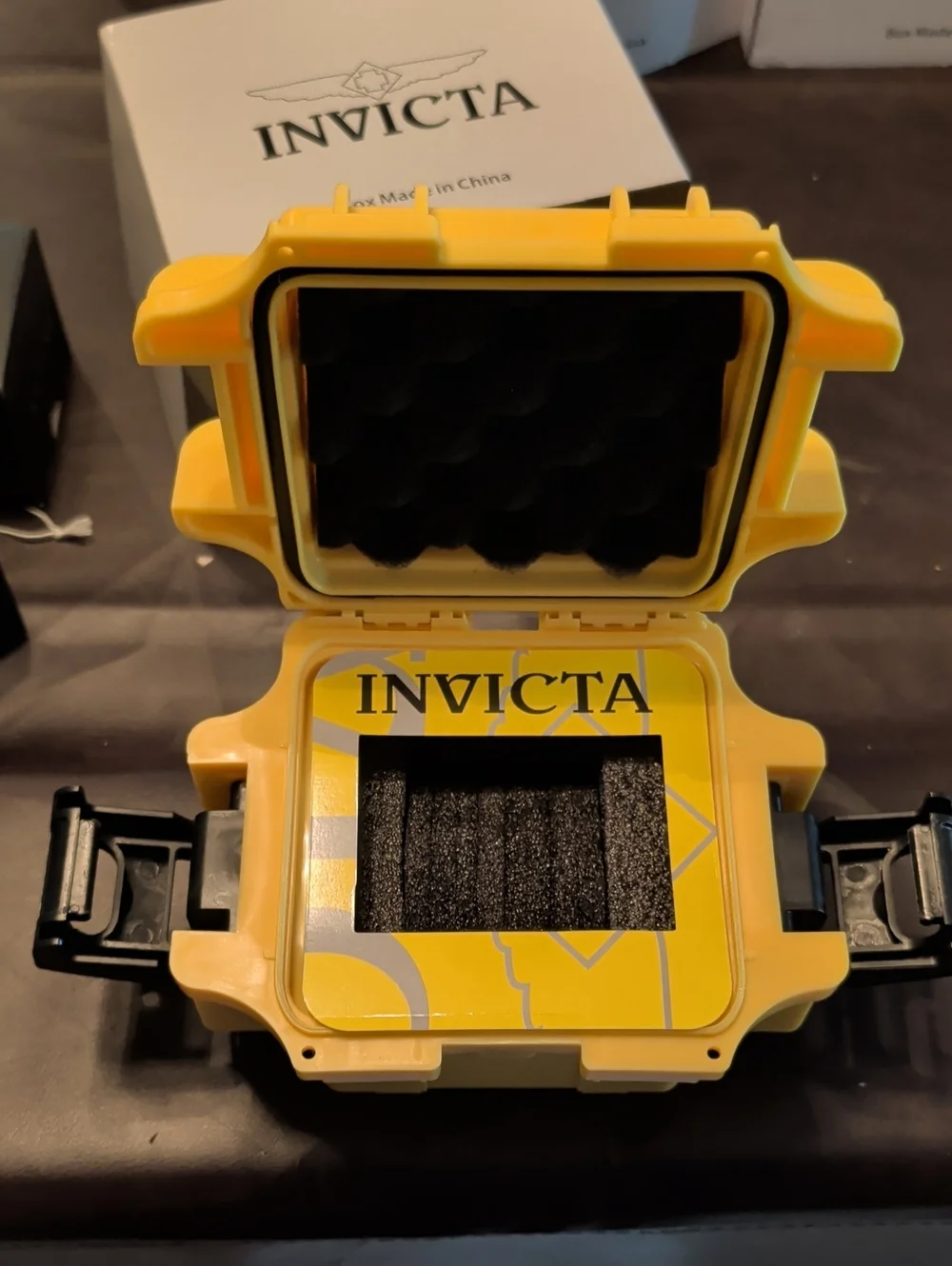 Invicta Dive Box Yellow Hard Protective Case with Black Latches